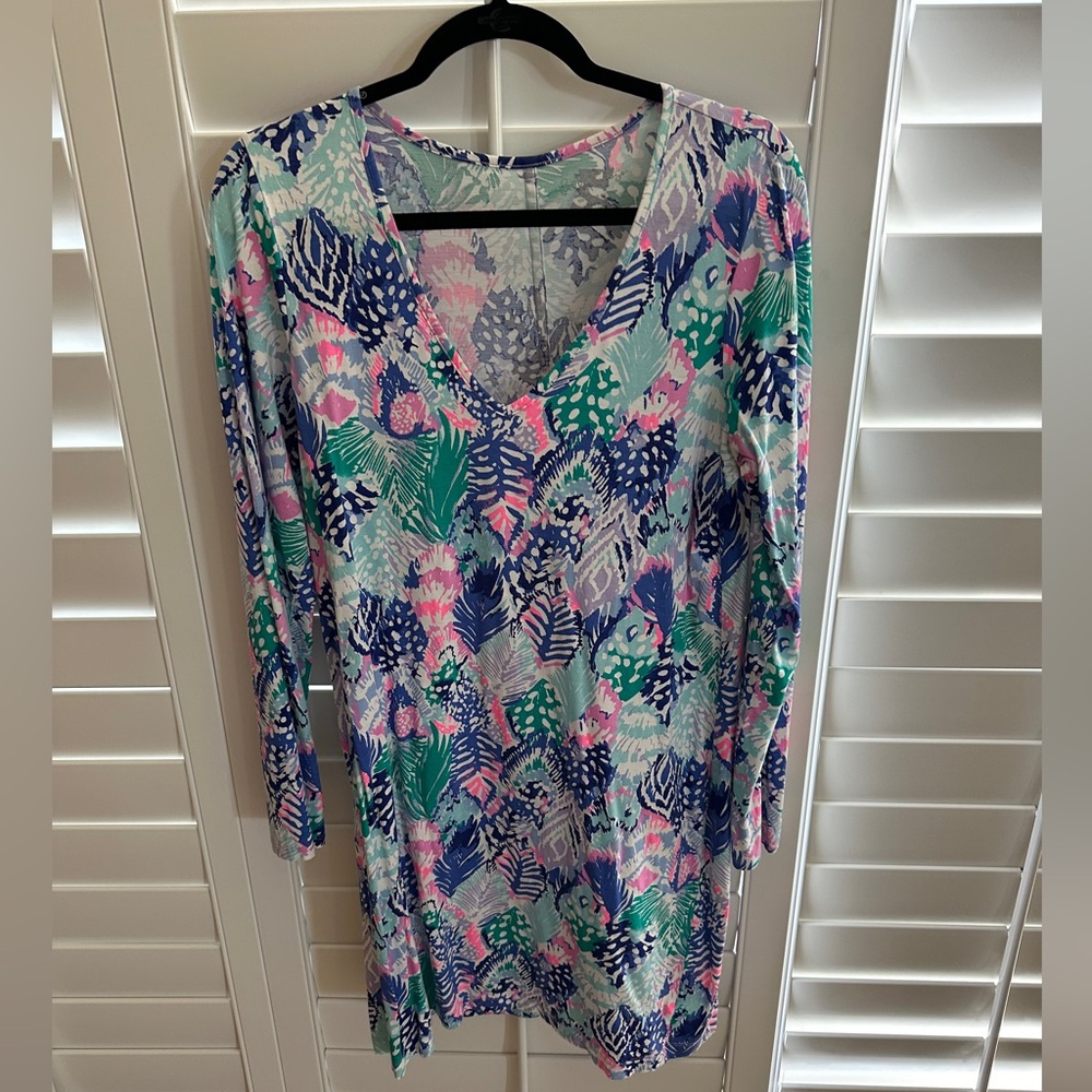 Lilly Pulitzer Pastel Floral Long Sleeve Dress